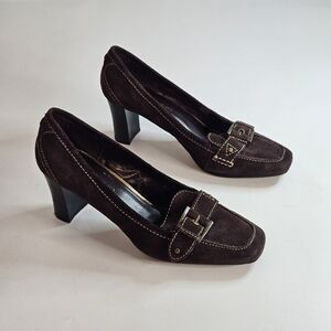 Bandolino Chocolate Brown Suede Heels Women 10